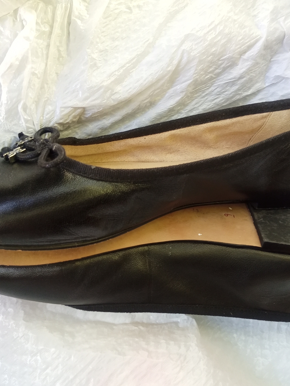 Sam Edelman Black Leather Bow Ballet Flats